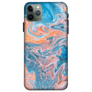 Liquid Teal & Orange Marble iPhone 11 Pro Max Back Cover