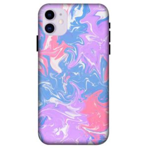 Liquid Pink & Blue Marble iPhone 11 Back Cover