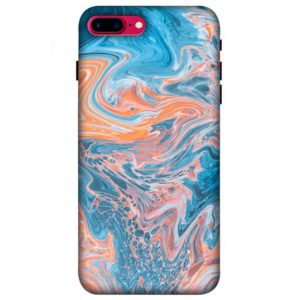 Liquid Teal & Orange Marble iPhone 7 plus Back Cover