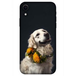 Happy Doggy With Flowers iPhone XR Back Cover