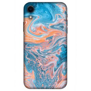 Liquid Teal & Orange Marble iPhone XR Back Cover