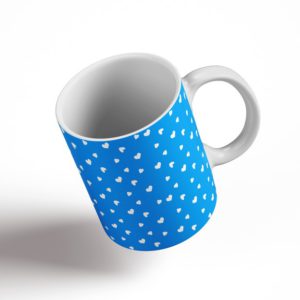 Blue Hearts Ceramic Mug