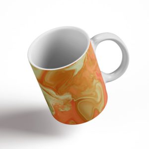 Green & Orange Marble Ceramic Mug