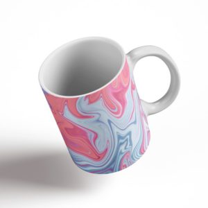 Light Pink Liquid Marble Ceramic Mug