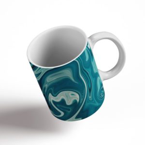 Liquid Blue Marble Ceramic Mug