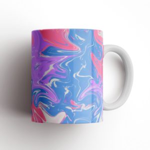 Liquid Pink & Blue Marble Ceramic Mug