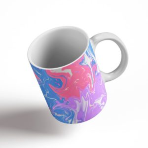 Liquid Pink & Blue Marble Ceramic Mug