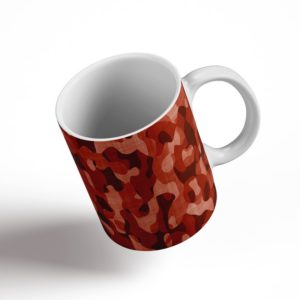 Maroon Camouflage Ceramic Mug