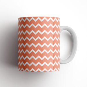 Orange Chevron Ceramic Mug