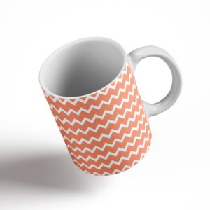 Orange Chevron Ceramic Mug