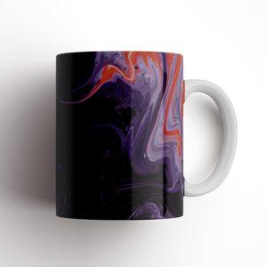 Purple & Orange Marble Ceramic Mug