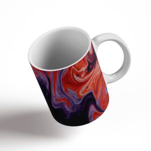 Purple & Orange Marble Ceramic Mug