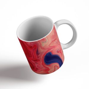 Red & Blue Foam Marble Ceramic Mug